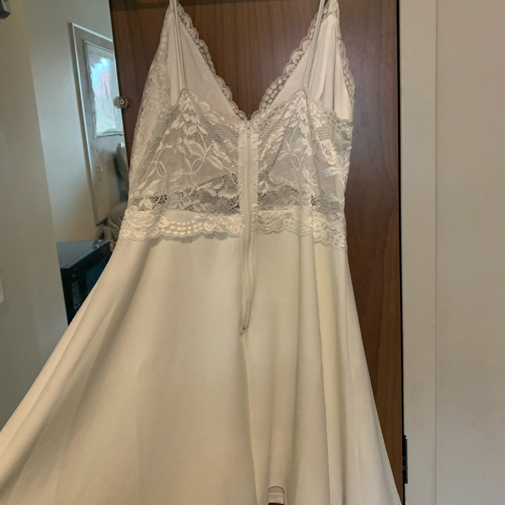 Beautiful white dress with lace top.